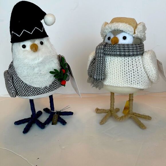 439 - SET OF 2 CHRISTMAS FEATHERLY FRIENDS - Picture 1 of 6